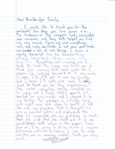 Anton's thank you letter to Deerhorn
